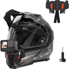aklow akyoleticaret Motosiklet Kaskı Gopro Hero 11,10,9,8,7,6, INSTA360 X3, One X2, One X, One X, Djı Osmo Aksiyon, Kaymaz Silikon, Kurulumu Kolay, Aksiyon Kamera Aksesuarları (2. Nesil) Için Çene Montajı