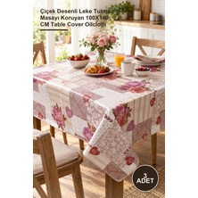 Yenilig 3 Adet Elyaf Tabanlı Muşamba Masa Örtüsü – Çiçek Desenli Leke Tutmaz Masayı Koruyan 100X140 cm Table Cover Oilcloth