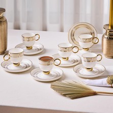 Şanal Aryıldız Aurelia Gold 12 Parça 6 Kişilik Kahve Fincan Takımı 90 ml