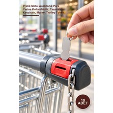 Yenilig 10 Adet Alışveriş Arabası Anahtarlığı – Pratik Metal Anahtarlık Para Yerine Kullanılabilir, Taşınabilir Keychain, Market Trolley Token