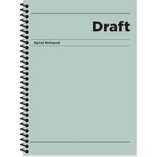 aklow akyoleticaret Çizgili Sert Kapak Spiralli Draft Defter Yeşil 17X24