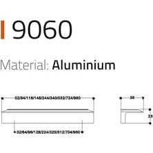 aklow akyoleticaret System 9060 Line-Çizgili Kulp Çok Renkli, 960 Mm, Tek Adet, Antik Renk