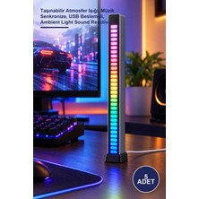 Yenilig 5 Adet Rgb Sese Duyarlı Ekolayzer LED Çubuk – Taşınabilir Atmosfer Işığı, Müzik Senkronize, USB Beslemeli, Ambient Light Sound Reactive