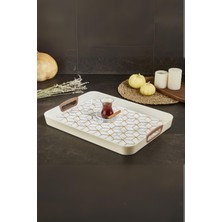 Şanal Vip Ahmet Dikdörtgen Baskılı Tepsi Kumsal 34 x 46 Cm, Kumsal