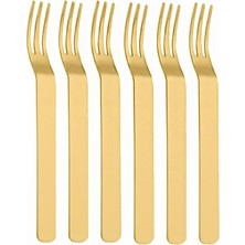 Şanal 304 Çelik 6 Adet Gold Renk Tatlı ve Meyve Çatalı MT159SR-6