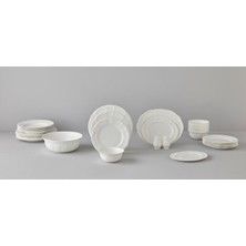 Be Original Leila 6 Kişilik 30 Parça Bone China Porselen Yemek Takımı Beyaz