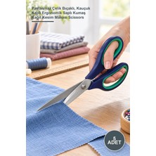 Yenilig 5 Adet Büyük Makas – Paslanmaz Çelik Bıçaklı, Kauçuk Kaplı Ergonomik Saplı Kumaş Kağıt Kesim Makası Scissors
