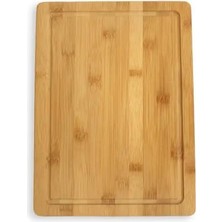 aklow akyoleticaret Bambu Steak Sunum Tahtası, Kesme Tahtası, Kalın Bambu, 30X20X1.2 cm