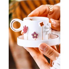 Şanal Cw Celine's Wonders Premium Kalite 24 Ayar Altın Detaylı El Yapımı Ilkbahar Çiçek Fincan, 100 Ml, Spring Cup Flower Cup