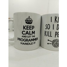 Şanal Keep Calm Programmer Kupa - Yazılımcı Komik Seramik Bardak Teknoloji Hediyesi 325ML