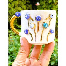Şanal Cw Celine's Wonders 24 Ayar Altın Detaylı Nazar Mug Hayat Ağacı Kabartmalı El Yapımı Sağ Evil Eye 200 ml Nha