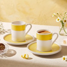 Şanal Aryıldız Nila 4 Parça 2 Kişilik Kahve Fincan Takımı Sarı 90 ml