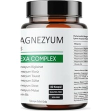 aklow akyoleticaret Magnezyum Plus Hexa Complex 60 Kapsül; Biglisinat, Klorür, Taurat, Sülfat, Sitrat ve Malat