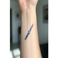 aklow akyoleticaret Bıçak Sırtı Minimal Yarı Kalıcı Geçici Dövme, 1 Ay Kalıcı Yapıştırma Dövme, 5x5 cm