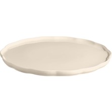 Şanal Emile Henry Madeleine Yuvarlak Servis Tabağı 31 cm Ekru/clay