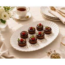 Şanal Oval Porselen Tabak Seti, Altın Kenarlı, Krem Rengi, 2'li Salata Meze Tabağı Sofra Şık Sunum Servis Kahvaltılık Atıştırmalık Çerez Seramik Ince Altın Detaylı 32X13