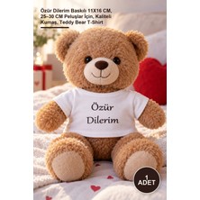 Yenilig 1 Adet Peluş Oyuncak Ayı Tişörtü – Özür Dilerim Baskılı 11X16 Cm, 25–30 cm Peluşlar Için, Kaliteli Kumaş, Teddy Bear T-Shirt