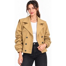 Kadın Camel Premium Bomber Trençkot E26-CON2094