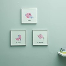 aklow akyoleticaret Bebek Odası Için Minimal Tasarımlı 3'lü Çerçeve 20X20 cm