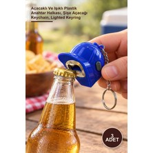Yenilig 3 Adet Şapka Tasarımlı Anahtarlık – Açacaklı ve Işıklı Plastik Anahtar Halkası, Şişe Açacağı Keychain, Lighted Keyring