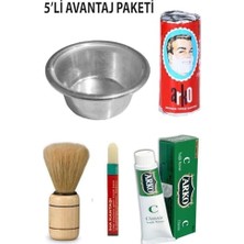 aklow akyoleticaret 5'li Sakal Tıraş Seti: Sabun, Krem ve Sakal Fırçası