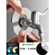 aklow akyoleticaret 7x2.5 cm Paslanmaz Çelik Musluk Aynası Taharet Muslu Halkası Batarya Rozeti Boru Gizleme Aparatı Sonradan Takılabilir, Kendinden Yapışkanlı 316 Çelik
