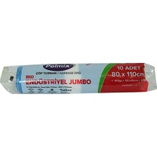 aklow akyoleticaret Çöp Torbası Jumbo Boy 50MIKRON Mavi Rulo, 80X110 Cm, 400 G, 90 L, 10 Adet