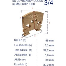 aklow akyoleticaret Midex K34 Keman Köprüsü 3/4 Kemanlar Için
