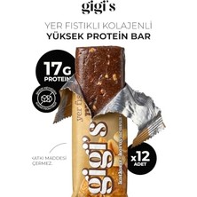 aklow akyoleticaret Yer Fıstıklı Kolajenli Yüksek Protein Bar, 12'li