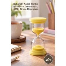Yenilig 4 Adet 5 Dakikalık Kum Saati – Dekoratif Asorti Renkli Masaüstü Zamanlayıcı, 5 Min Timer, Hourglass
