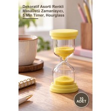 Yenilig 10 Adet 5 Dakikalık Kum Saati – Dekoratif Asorti Renkli Masaüstü Zamanlayıcı, 5 Min Timer, Hourglass