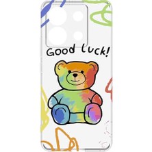 aklow akyoleticaret Şeffaf Silikon Telefon Kılıfı, Kamera Korumalı, Good Luck Baskılı