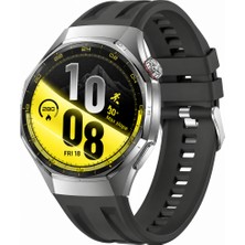 Sneezy Huawei Watch Gt7 Pro 46MM Ile Tam Uyumlu Spor Silikon Metal Tokalı Soft Saat Kordonu