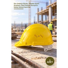 Yenilig 3 Adet Iş Güvenliği Bareti – Sarı Deliksiz Gövde, Arkadan Ayarlı Anahtarlı, Özel Polimer Koruyucu, Safety Helmet Hard Hat
