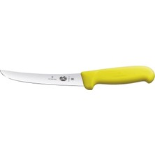Şanal Victorinox Fibrox Kemik Sıyırma Bıçağı, Swiss Made, 15 cm Kavisli Bıçak, Kaymaz, Paslanmaz, Paslanmaz Çelik, Sarı
