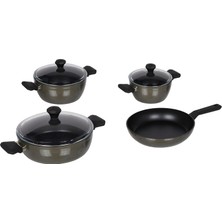 Şanal Taç Pierre Cardin 1500023294 7 Parça Diamond Cook Graniks Tencere Seti, Gri