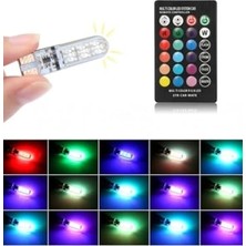aklow akyoleticaret Kumandalı Rgb T10 Park Ledi Far Ledi Renkli Park Ampulü, Tek Ebat