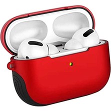 aklow akyoleticaret 33741 Apple Airpods Pro ile Uyumlu Shockproof Silikon Kılıf Kırmızı