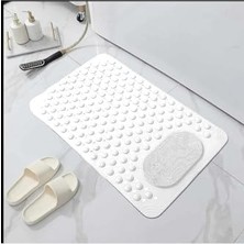 aklow akyoleticaret 1 Adet Vantuzlu Banyo ve Duş Kaydırmazı, Küvet Içi Paspas, Beyaz, 36 x 69,5 cm