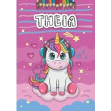 aklow akyoleticaret Theia: Personalized Coloring Book For, Theme: Unicorn, Birthday Gift Girl, Daughter..., 25 Designs With Name, Large Size A4 (Ca. 8.5 x 11 Inches), Ages: 4-8