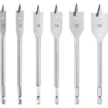 aklow akyoleticaret Matkap Ucu Seti Yaprak Ahşap Delme Uçları, 6'lı, Dayanıklı Delici Uç Takımı, Geniş Ağızlı Punch Seti, Yüksek Karbon Çelik, Sert Ahşap ve Yumuşak Ağaçlar Için