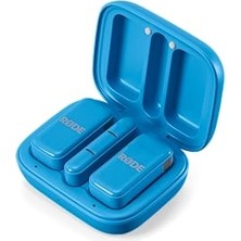 aklow akyoleticaret Wireless Micro - Akıllı Telefon ve Bilgisayar Uyumlu Kompakt Kablosuz Mikrofon Seti, Şarj Kutulu, Iki Verici, Bir Alıcı, Usb-C, Mavi