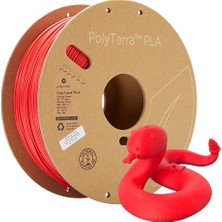 aklow akyoleticaret Mat Pla Filament 1.75 mm Kırmızı, 1 kg Karton Makara Pla Filament 1.75 - Polyterra Pla 3D Yazıcı Filament, 3D Filament Kullanan Çoğu 3D Yazıcı ile Baskı