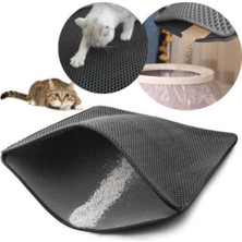 aklow akyoleticaret Kedi Tuvalet Paspası; Xxl Büyük Boy 80 cm x 60 Cm, Gri, Elekli Kum Toplayıcı