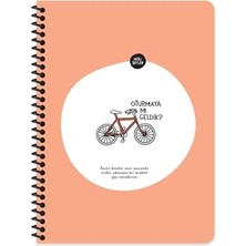 aklow akyoleticaret Hisli Şeyler Çizgili Spiralli Stickerli Defter Oturmaya Mı Geldik? 16,5X22,5