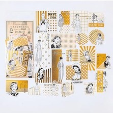 aklow akyoleticaret Dream Girl Temalı Vintage Altın Damga Sticker Seti • Bullet Journal