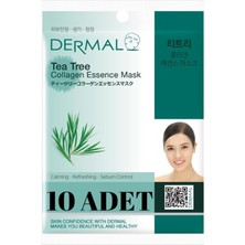 Şanal Dermal Sebum Kontrol, Yatıştırıcı Canlandırıcı Çay Ağacı Kolajen Yüz Maskesi 10 Adet