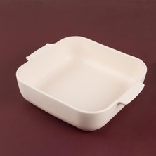 Şanal Aryıldız Elissa Kare Fırın Kabı Mat Beyaz 28 cm