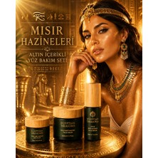 Şanal Egyptian Treasures Altın Içerikli Yüz Bakım Seti | Göz Kremi 15 ml + Yüz Serumu 30 ml + Yüz Kremi 50 ml | Kolajen ve Hyaluronik Asit | Tüm Cilt Tipleri Için