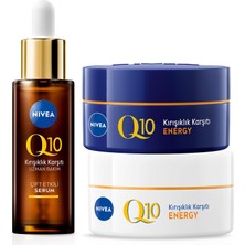 Şanal SPF15 Q10 Energy Gündüz Yüz Kremi 50ML, Gece Kremi 50ML ve Kırışıklık Karşıtı Çift Etkili Serum 30ML